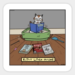 Kitty Litter-ature Sticker